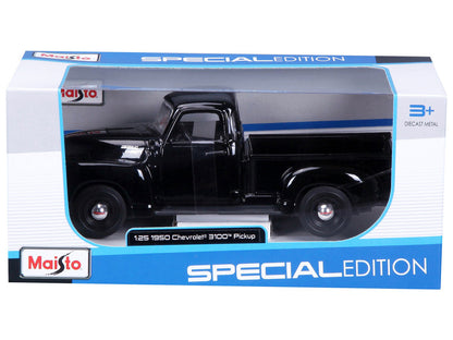 1950 Chevrolet 3100 Pickup Truck Black 1/25 Diecast Model Car by Maisto-2