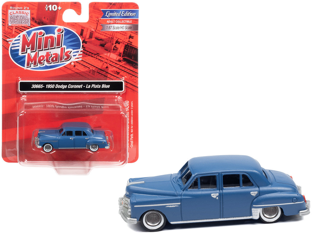 1950 Dodge Coronet La Plata Blue 1/87 (HO) Scale Model Car by Classic Metal Works-0
