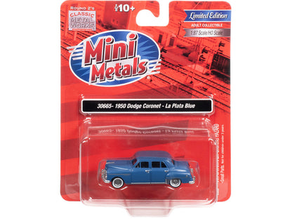 1950 Dodge Coronet La Plata Blue 1/87 (HO) Scale Model Car by Classic Metal Works-2
