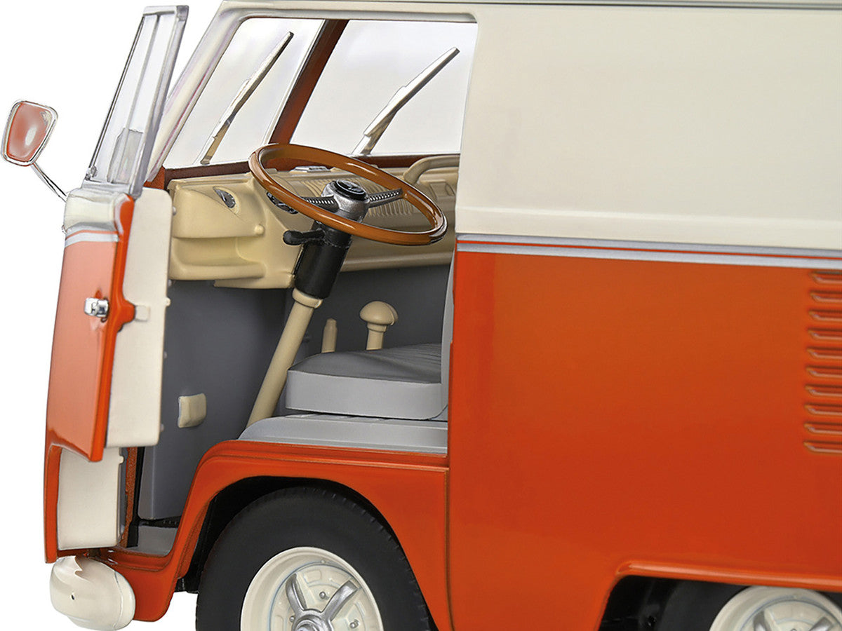 1950 Volkswagen Kool Kombi Van with Trailer Orange and White 1/18 Diecast Model Car by Solido-3