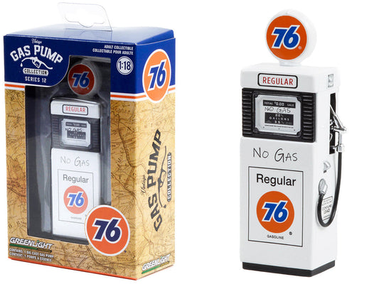 1951 Wayne 505 Gas Pump "Union 76 Regular Gasoline" "No Gas" White "Vintage Gas Pumps" Series 12 1/18 Diecast Model by Greenlight-0