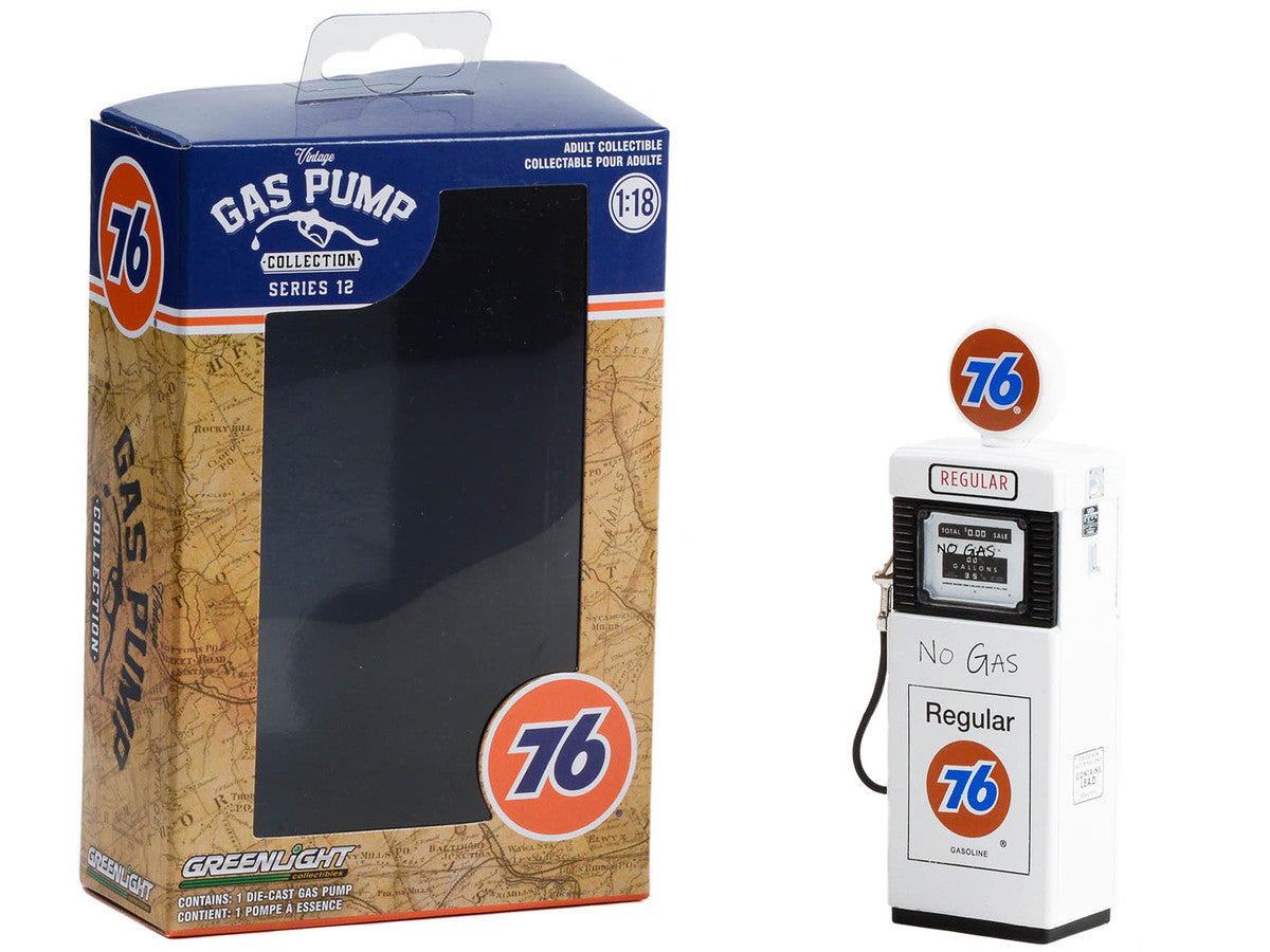 1951 Wayne 505 Gas Pump "Union 76 Regular Gasoline" "No Gas" White "Vintage Gas Pumps" Series 12 1/18 Diecast Model by Greenlight-1