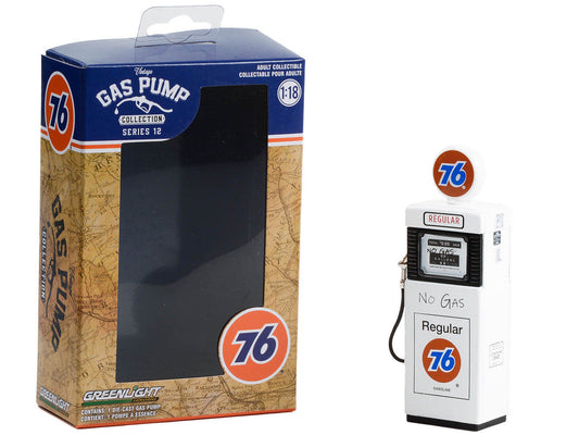 1951 Wayne 505 Gas Pump "Union 76 Regular Gasoline" "No Gas" White "Vintage Gas Pumps" Series 12 1/18 Diecast Model by Greenlight-1