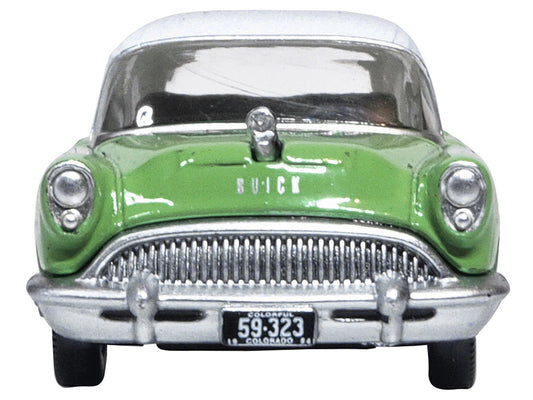 1954 Buick Century Estate Wagon Willow Green and White 1/87 (HO) Scale Diecast Model Car by Oxford Diecast - Car Models