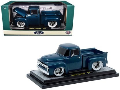 1956 Ford F-100 Pickup Truck Blue Metallic Limited Edition to 6650 pieces Worldwide 1/24 Diecast Model Car by M2 Machines-2