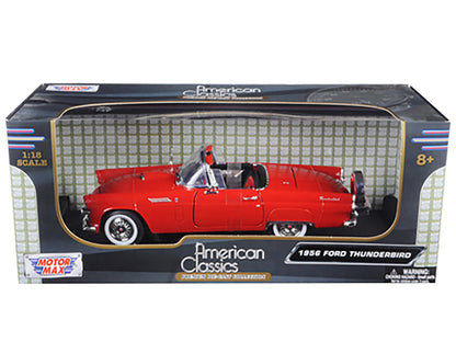 1956 Ford Thunderbird Red 1/18 Diecast Model Car by Motormax-2