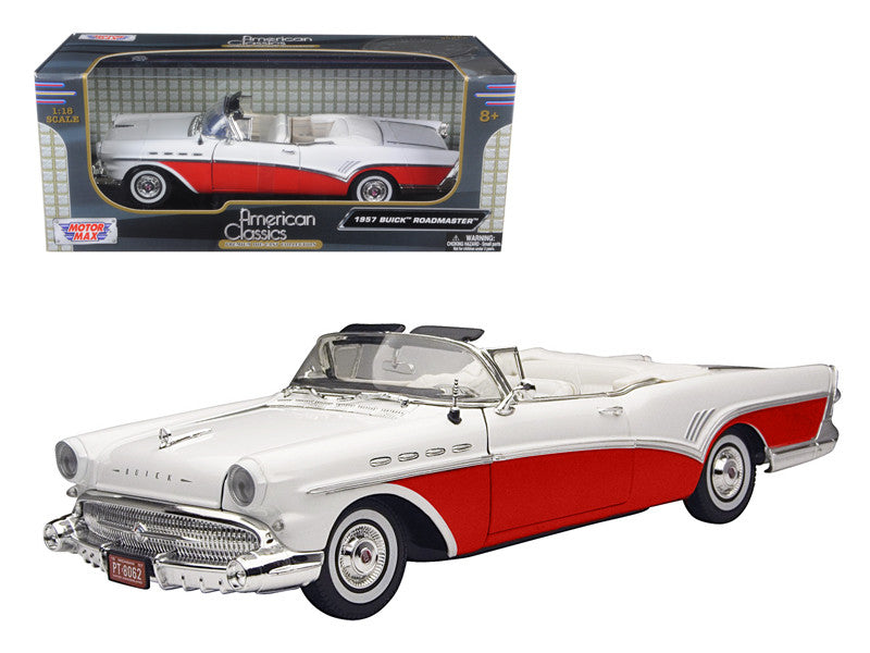 1957 Buick Roadmaster Convertible Red 1/18 Diecast Model Car by Motormax-0