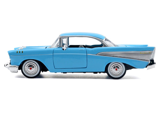 1957 Chevrolet Bel Air Light Blue "Timeless Legends" Series 1/24 Diecast Model Car by Motormax-0