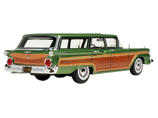 1959 Ford Country Squire Sherwood Green Metallic with Woodgrain Sides and Green Interior Limited Edition to 200 pieces Worldwide 1/43 Model Car by Goldvarg Collection-0