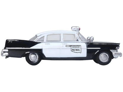 1959 Plymouth Savoy Black and White "Oklahoma Highway Patrol" 1/87 (HO) Scale Diecast Model Car by Oxford Diecast-1