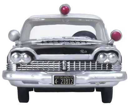 1959 Plymouth Savoy Black and White "Oklahoma Highway Patrol" 1/87 (HO) Scale Diecast Model Car by Oxford Diecast-2