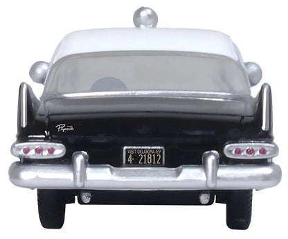 1959 Plymouth Savoy Black and White "Oklahoma Highway Patrol" 1/87 (HO) Scale Diecast Model Car by Oxford Diecast-3