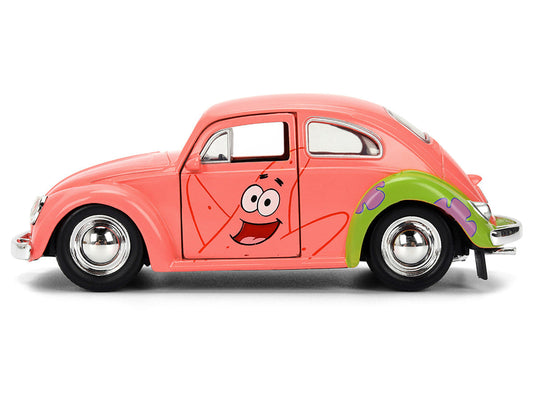 1959 Volkswagen Beetle "Patrick Star" Livery Pink "SpongeBob SquarePants" (1999-Current) TV Series "Hollywood Rides" Series 1/32 Diecast Model Car by Jada-2