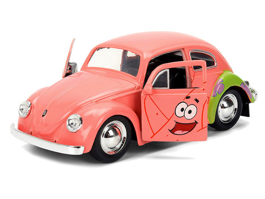 1959 Volkswagen Beetle "Patrick Star" Livery Pink "SpongeBob SquarePants" (1999-Current) TV Series "Hollywood Rides" Series 1/32 Diecast Model Car by Jada-1