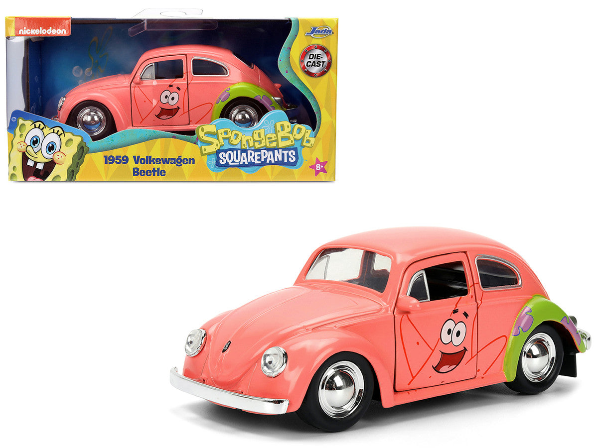 1959 Volkswagen Beetle "Patrick Star" Livery Pink "SpongeBob SquarePants" (1999-Current) TV Series "Hollywood Rides" Series 1/32 Diecast Model Car by Jada-4