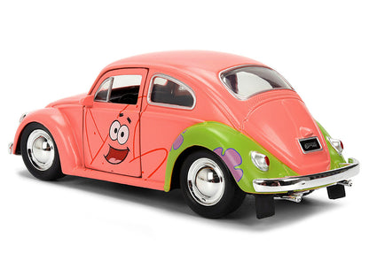 1959 Volkswagen Beetle "Patrick Star" Livery Pink "SpongeBob SquarePants" (1999-Current) TV Series "Hollywood Rides" Series 1/32 Diecast Model Car by Jada-3