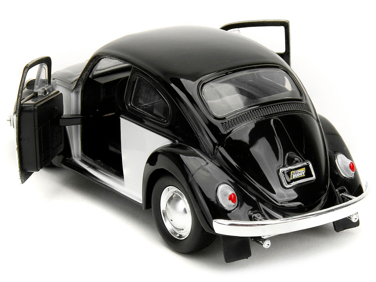 1959 Volkswagen Beetle "Punch Buggy" Black and White and Boxing Gloves Accessory "Punch Buggy" Series 1/32 Diecast Model Car by Jada-3