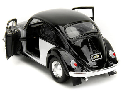 1959 Volkswagen Beetle "Punch Buggy" Black and White and Boxing Gloves Accessory "Punch Buggy" Series 1/32 Diecast Model Car by Jada-3