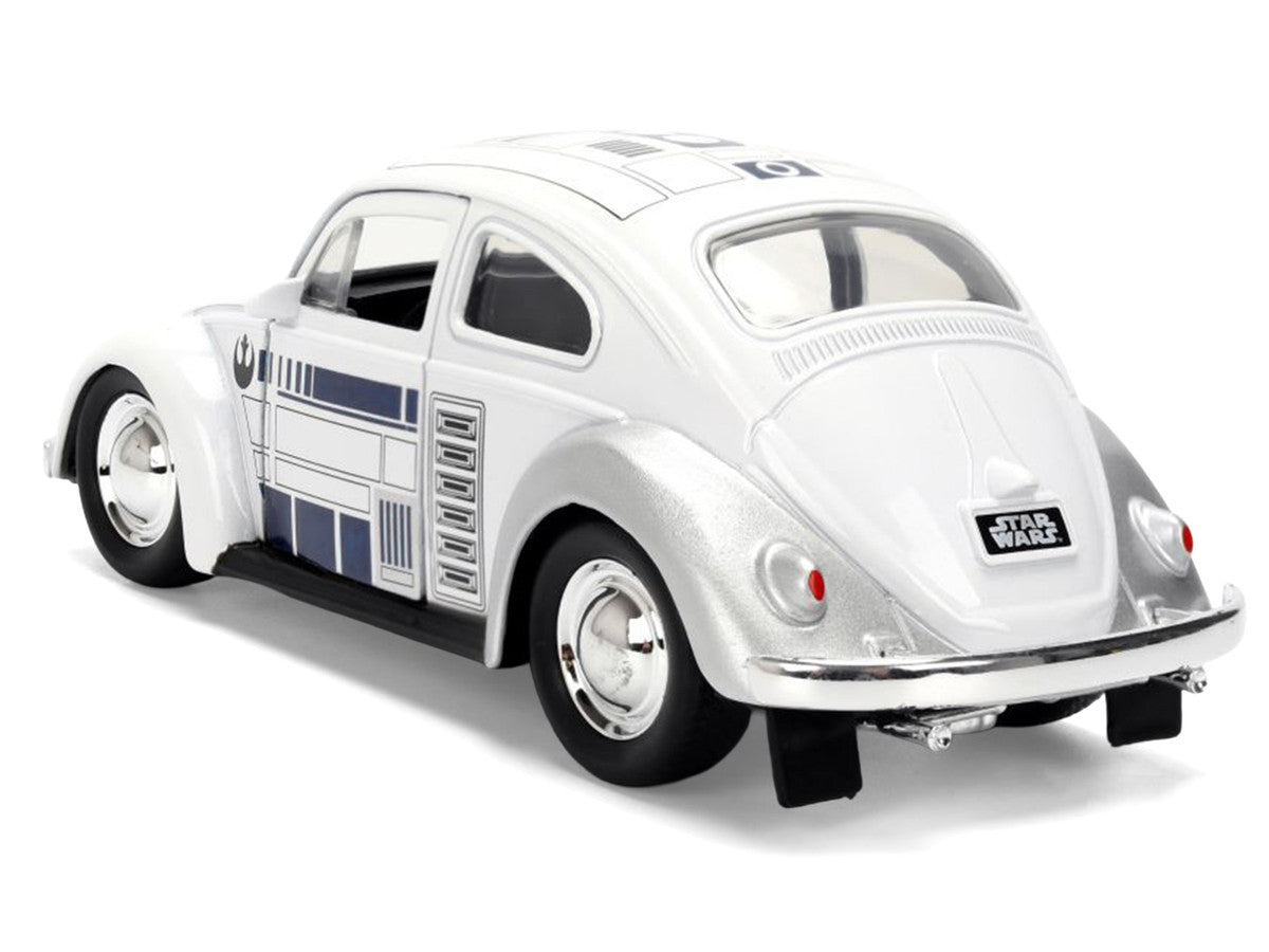 1959 Volkswagen Beetle "R2-D2" Livery White with Graphics "Star Wars" Franchise "Hollywood Rides" Series 1/32 Diecast Model Car by Jada-0