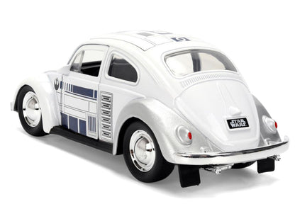 1959 Volkswagen Beetle "R2-D2" Livery White with Graphics "Star Wars" Franchise "Hollywood Rides" Series 1/32 Diecast Model Car by Jada-0
