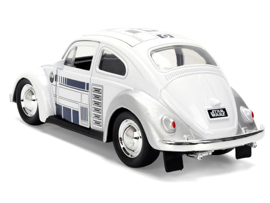 1959 Volkswagen Beetle "R2-D2" Livery White with Graphics "Star Wars" Franchise "Hollywood Rides" Series 1/32 Diecast Model Car by Jada-0