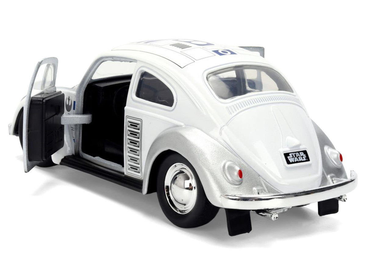 1959 Volkswagen Beetle "R2-D2" Livery White with Graphics "Star Wars" Franchise "Hollywood Rides" Series 1/32 Diecast Model Car by Jada-3