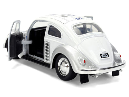 1959 Volkswagen Beetle "R2-D2" Livery White with Graphics "Star Wars" Franchise "Hollywood Rides" Series 1/32 Diecast Model Car by Jada-3