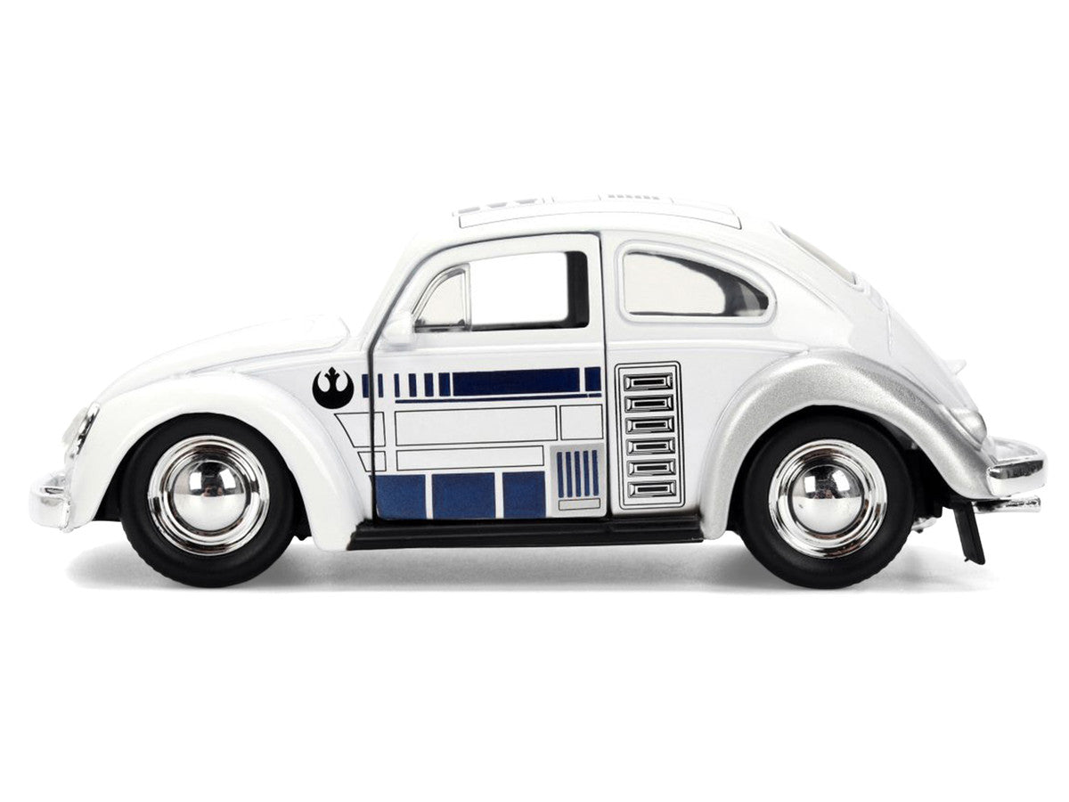 1959 Volkswagen Beetle "R2-D2" Livery White with Graphics "Star Wars" Franchise "Hollywood Rides" Series 1/32 Diecast Model Car by Jada-1