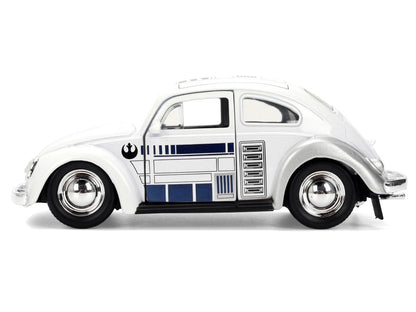 1959 Volkswagen Beetle "R2-D2" Livery White with Graphics "Star Wars" Franchise "Hollywood Rides" Series 1/32 Diecast Model Car by Jada-1