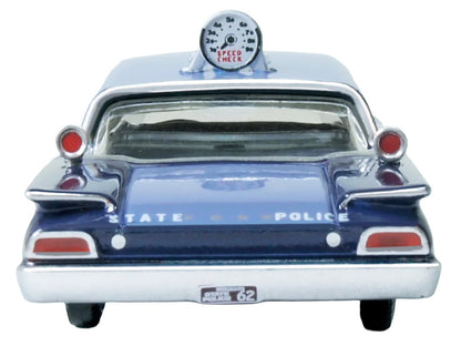 1960 Ford Fairlane Sedan "Massachusetts State Police Radar Car" Blue Two-Tone 1/87 (HO) Scale Diecast Model Car by Oxford Diecast-2