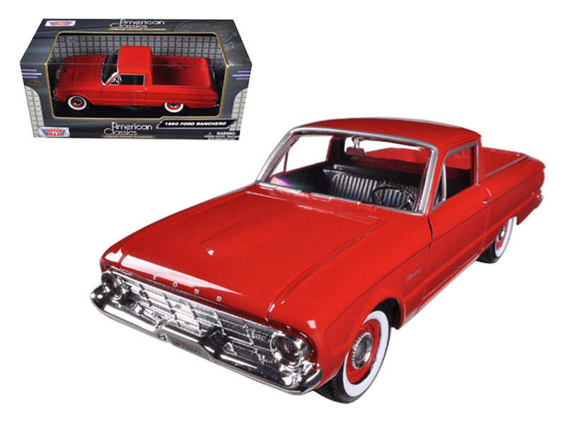 1960 Ford Falcon Ranchero Pickup Red 1/24 Diecast Model Car by Motormax-0