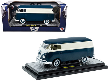 1960 Volkswagen Delivery Van Blue and White Limited Edition to 6650 pieces Worldwide 1/24 Diecast Model Car by M2 Machines-2