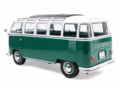1962 Volkswagen T1 Samba Bus Green and White 1/18 Diecast Model Car by Solido-4