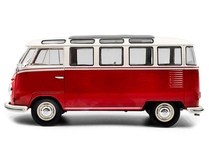 1962 Volkswagen T1 Samba Bus Red and White 1/18 Diecast Model Car by Solido-2
