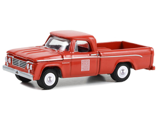 1963 Dodge D-100 Pickup Truck "47th International 500 Mile Sweepstakes - Indianapolis 500 Official Truck" Red "Hobby Exclusive" Series 1/64 Diecast Model Car by Greenlight-0