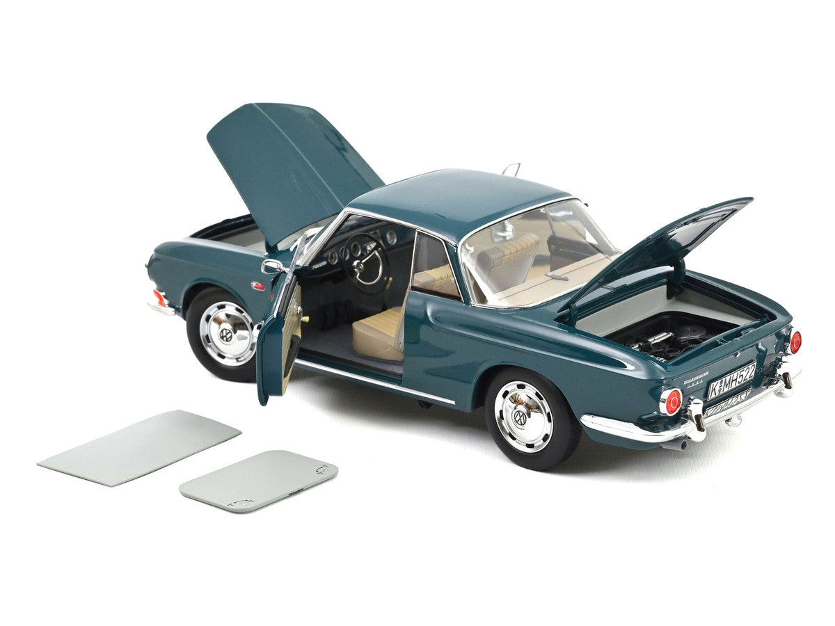 1963 Volkswagen Karmann Ghia 1500 Smaragd Green 1/18 Diecast Model Car by Norev-0