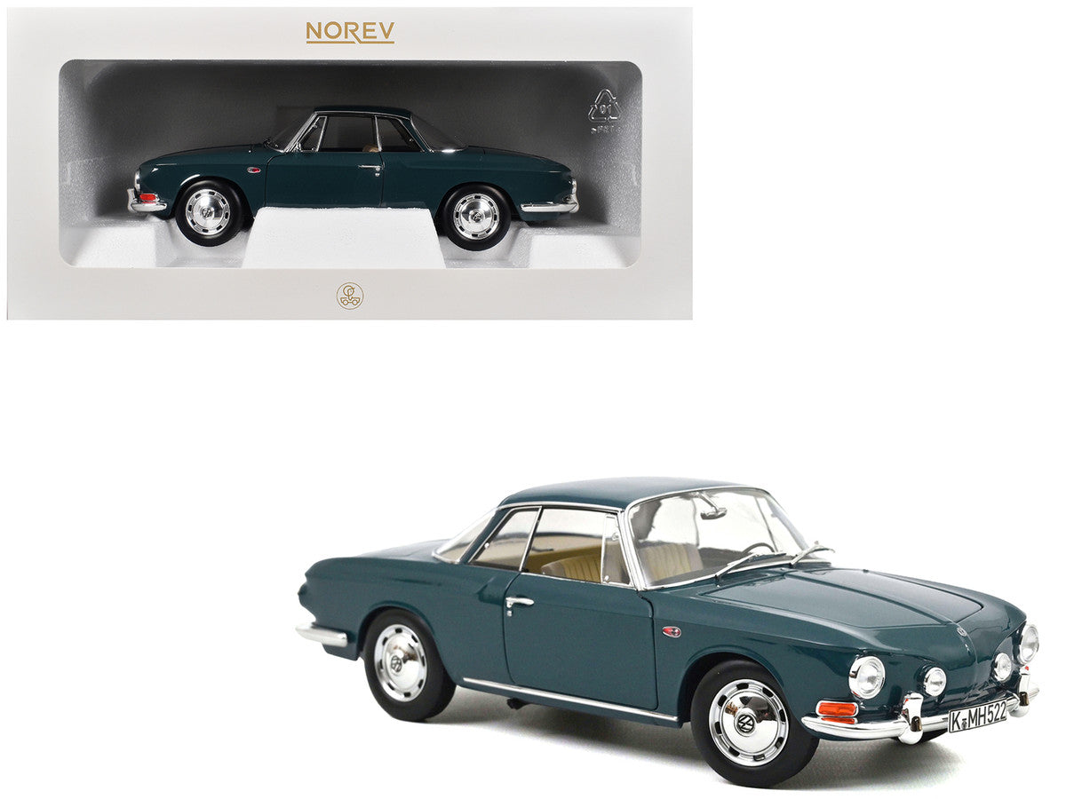 1963 Volkswagen Karmann Ghia 1500 Smaragd Green 1/18 Diecast Model Car by Norev-4