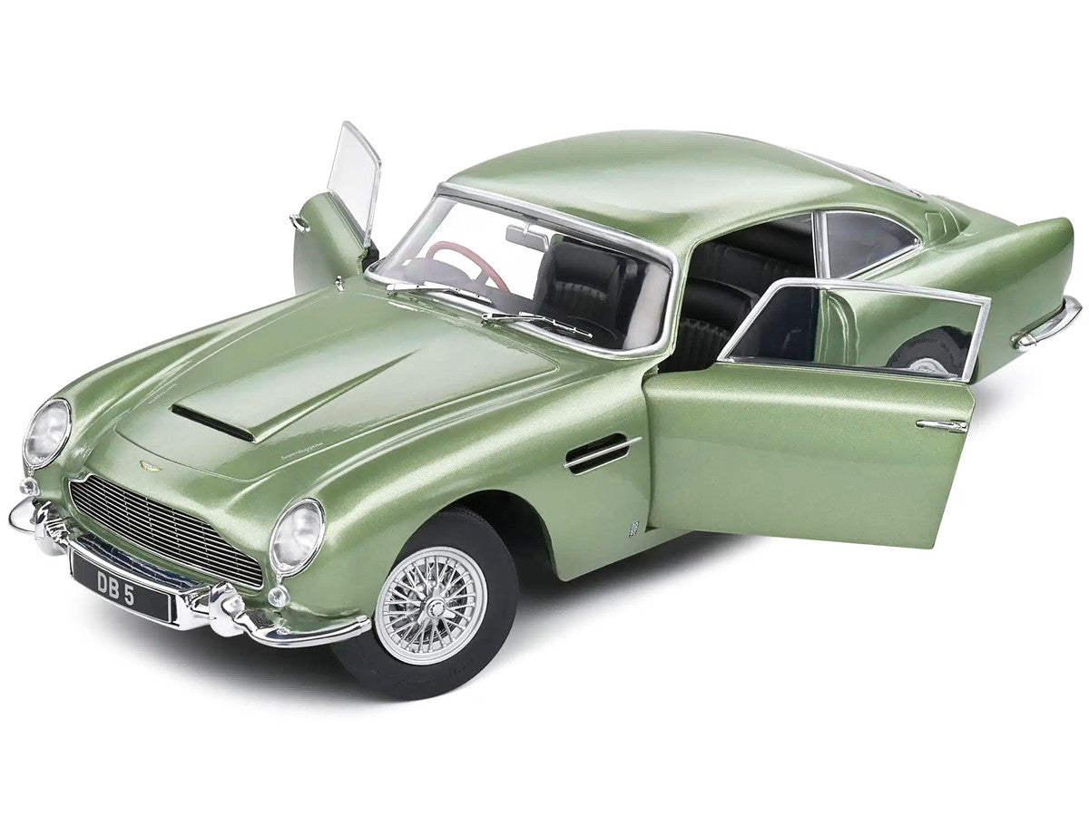 1964 Aston Martin DB5 RHD (Right Hand Drive) Porcelain Green Metallic 1/18 Diecast Model Car by Solido-1
