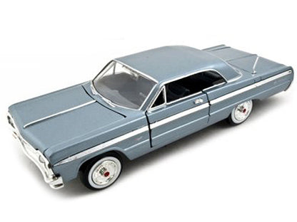 1964 Chevrolet Impala Blue 1/24 Diecast Model Car by Motormax-2