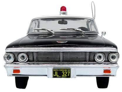 1964 Ford Galaxie 500 Police Car "Mount Airy Mayberry Sheriff" Black and White 1/43 Diecast Model by Iconic Replicas-3