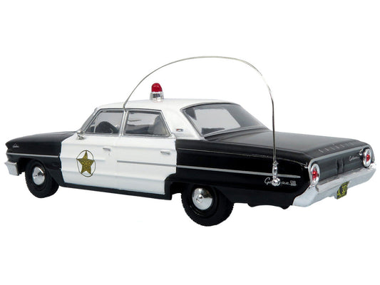 1964 Ford Galaxie 500 Police Car "Mount Airy Mayberry Sheriff" Black and White 1/43 Diecast Model by Iconic Replicas-1