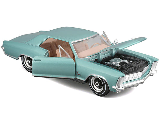 1965 Buick Riviera Gran Sport Light Blue Metallic ’Special Edition’ Series 1/26 Diecast Model Car by Maisto - Car Models