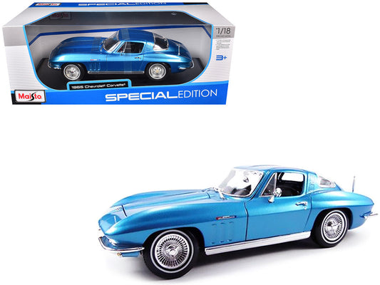 1965 Chevrolet Corvette Blue Metallic 1/18 Diecast Model Car by Maisto-0