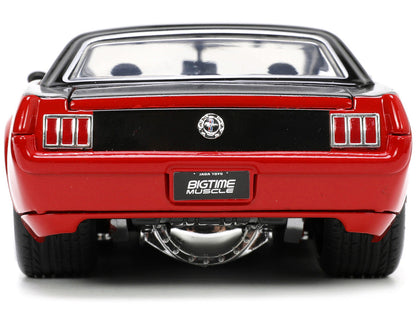 1965 Ford Mustang Custom Red and Black "Bigtime Muscle" Series 1/24 Diecast Model Car by Jada-4