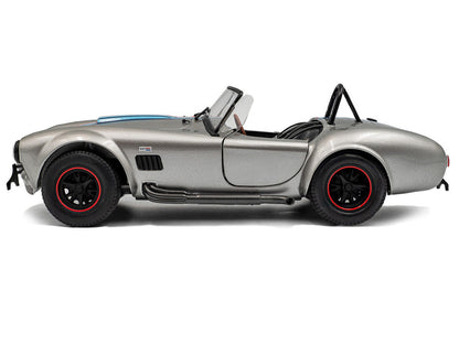 1965 Shelby Cobra 427 MKII "Solido Works M Racing Tribute" Gray Metallic with Stripes 1/18 Diecast Model Car by Solido-0