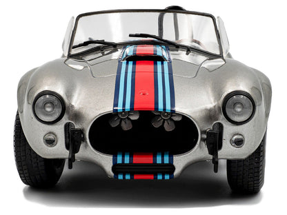 1965 Shelby Cobra 427 MKII "Solido Works M Racing Tribute" Gray Metallic with Stripes 1/18 Diecast Model Car by Solido-3