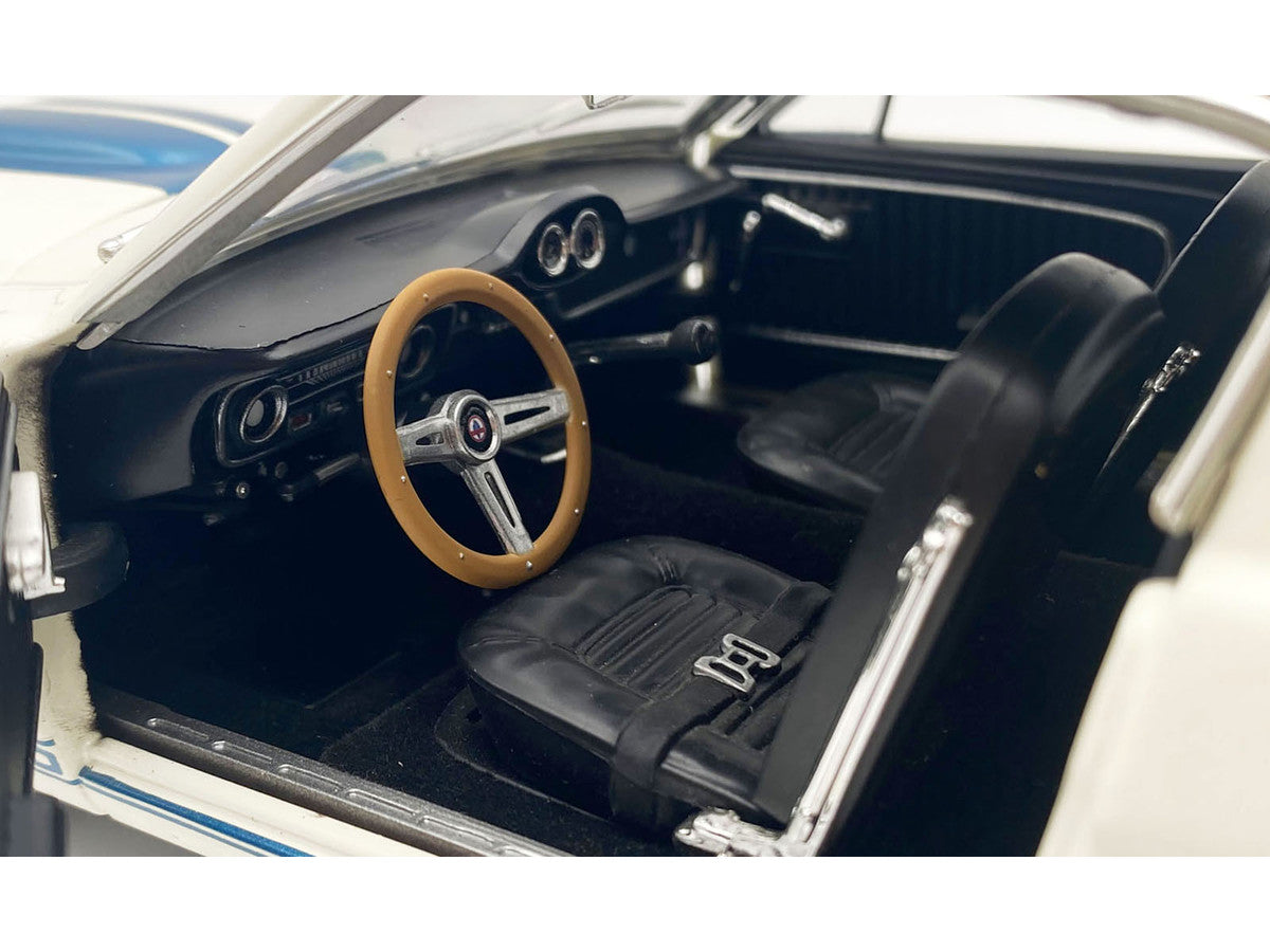 1965 Shelby GT350 "Reynolds Ford" White with Blue Stripes Limited Edition to 204 pieces Worldwide 1/18 Diecast Model Car by ACME-2
