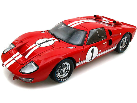 1966 Ford GT-40 MK 2 Red #1 1/18 Diecast Model Car by Shelby Collectibles-0