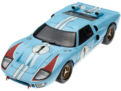 1966 Ford GT 40 MK II RHD (Right Hand Drive) #1 Light Blue Miles - Hulme Le Mans 1/18 Diecast Model Car by Shelby Collectibles-1
