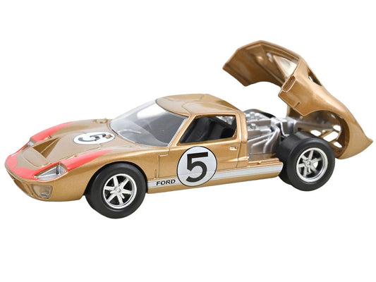 1966 Ford GT40 MKII #5 Kandy Gold Metallic with White Stripes and Red Graphics 1/43 Diecast Model Car by Norev-1